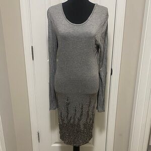 Haute Hippie | M - Elegant Gray Sequin Dress